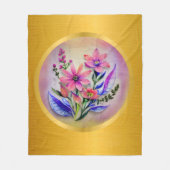 Couverture Polaire Bouquet d'aquarelle, Arrière - plan coloré (Devant)