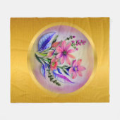 Couverture Polaire Bouquet d'aquarelle, Arrière - plan coloré (Devant (Horizontal))