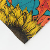 Couverture Polaire Bouquet d'automne en bleu (Coin)