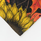 Couverture Polaire Bouquet d'automne noir (Coin)