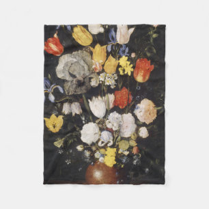Couverture Polaire Bouquet de fleurs dans un vase de terre (1610)