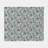 Couverture Polaire Bouquet de fleurs d'Hibiscus blanc (Devant (Horizontal))