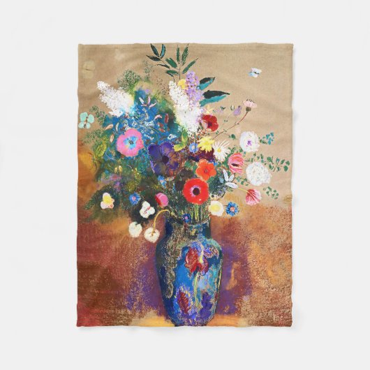 Couverture Polaire Bouquet de fleurs par Odilon Redon (Devant)