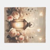Couverture Polaire Bouquet de lanterne rose Glow (Devant (Horizontal))