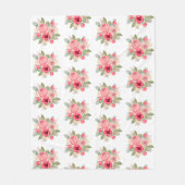 Couverture Polaire Bouquet de roses peintes (Devant)