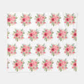 Couverture Polaire Bouquet de roses peintes (Devant (Horizontal))