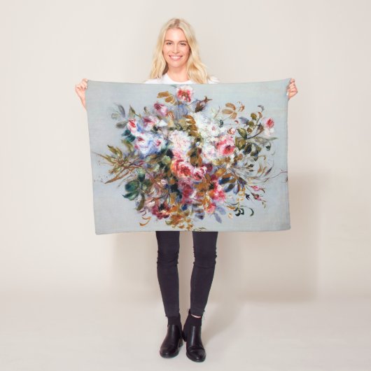 Couverture Polaire Bouquet de Roses, Renoir (En situation)