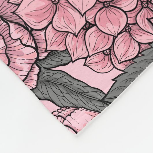 Couverture Polaire Bouquet floral en rose (Coin)