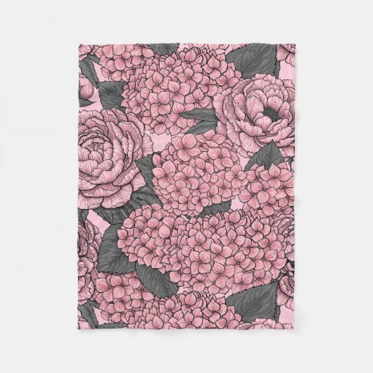 Couverture Polaire Bouquet floral en rose (Devant)