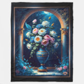 Couverture Polaire Bouquet Floral Glorieux Sous Un Ciel Lune (Devant)