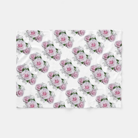 Couverture Polaire Bouquet rose (Devant (Horizontal))