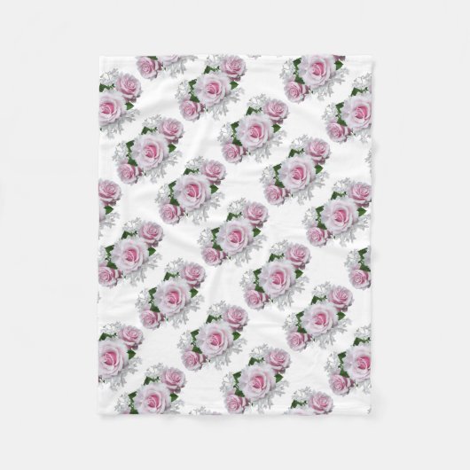 Couverture Polaire Bouquet rose (Devant)
