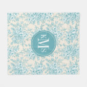 Couverture Polaire Bouquet Rose bleu Jardin Motif Floral (Devant (Horizontal))