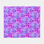 Couverture Polaire Bouquet teinté de fleurs blanches d'Hibiscus (Devant (Horizontal))