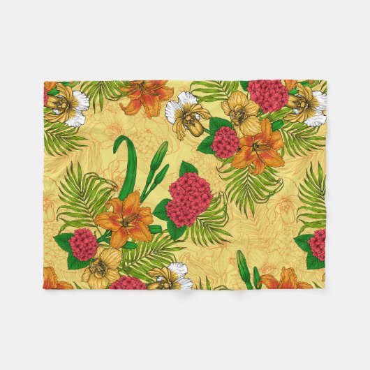 Couverture Polaire Bouquet tropical (Devant (Horizontal))