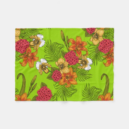 Couverture Polaire Bouquet tropical (Devant (Horizontal))