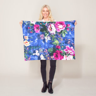 Couverture Polaire Bouquets avec roses