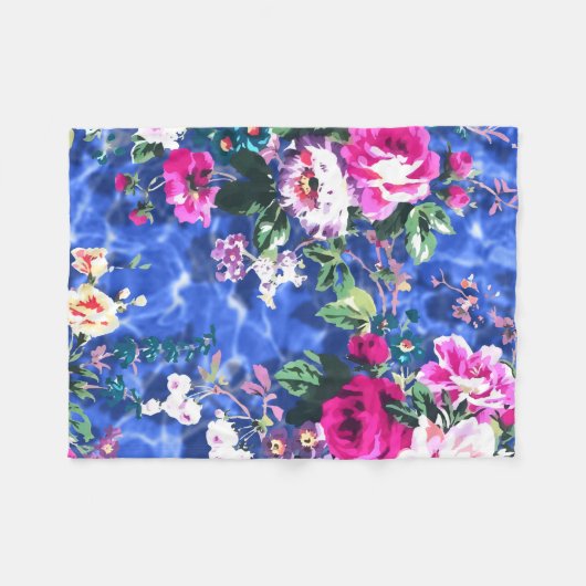 Couverture Polaire Bouquets avec roses (Devant (Horizontal))