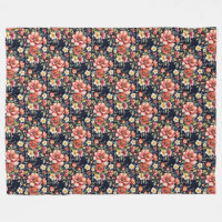 Bouquets de fleurs tyroliennes sur Navy Fleece