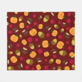 Couverture Polaire Bourgogne Citrouille d'automne Berries Motif de ch (Devant (Horizontal))