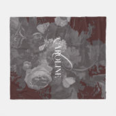 Couverture Polaire Bourgogne Floral Still Life Élégant (Devant (Horizontal))