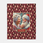 Couverture Polaire Bourgogne Gold Noël Blanket Classic Père Noël (Devant)