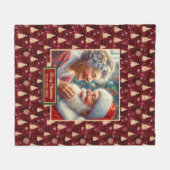 Couverture Polaire Bourgogne Gold Noël Blanket Classic Père Noël (Devant (Horizontal))