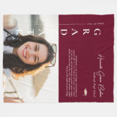 Couverture Polaire Bourgogne | Simple Graduation Photo & Citation (Devant (Horizontal))