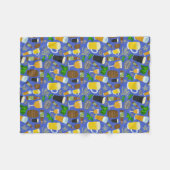 Couverture Polaire Bouteille de bière Hops Barley Motif Blue Brewery (Devant (Horizontal))