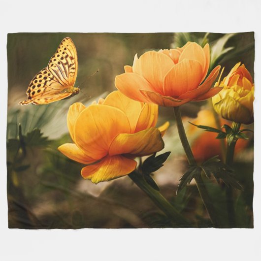 Couverture Polaire BOUTEILLE et FLEUR (Devant (Horizontal))