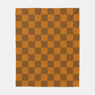 Couverture Polaire Bouton À damiers Brown