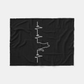 Couverture Polaire Bouton cardiaque du chat (Devant (Horizontal))