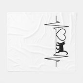 Couverture Polaire Bouton cardiaque du chat (Devant (Horizontal))