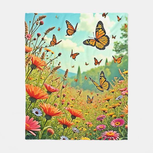 Couverture Polaire Bouton Fleur sauvage vibre Joy Design (Devant)