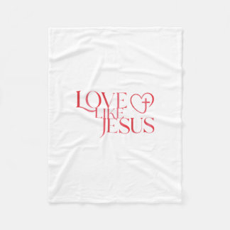 Couverture Polaire Bouton Love Like Jesus avec une croix à l'intérieu