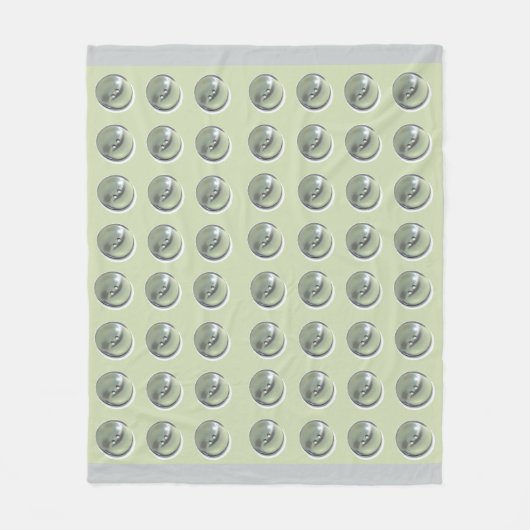 Couverture Polaire Bouton vert sur motif vert (Devant)