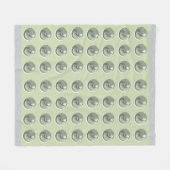 Couverture Polaire Bouton vert sur motif vert (Devant (Horizontal))