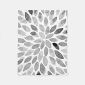 Couverture Polaire Boutons de brosse d'aquarelle - noir et blanc (Devant)