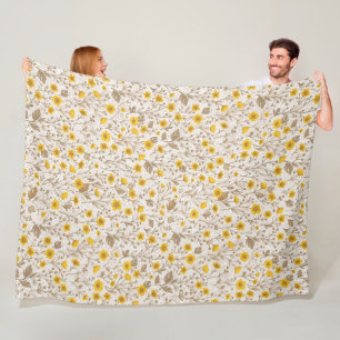 Couverture Polaire Boutons jaunes et bruns