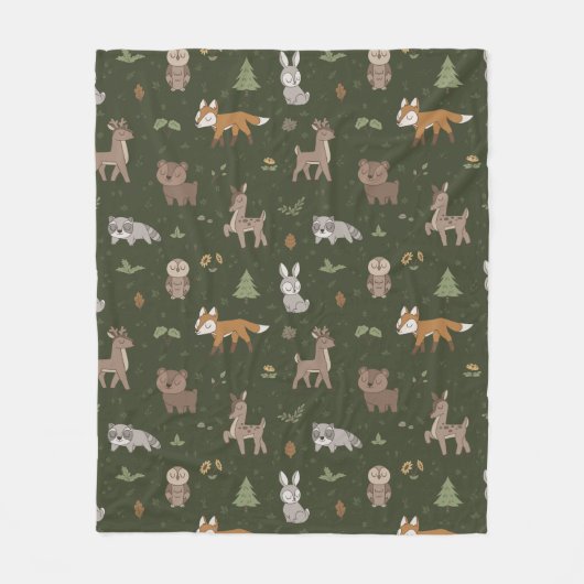 Couverture Polaire Boutons verts en bois dormant (Devant)