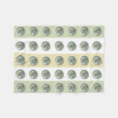 Couverture Polaire Boutons verts sur rayures (Devant (Horizontal))
