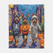 Couverture Polaire Bouvier des Flandres Trick-or-Treating Halloween (Devant)