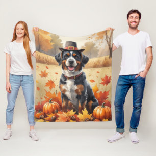Couverture Polaire Bouviers des Flandres Feuilles d'automne Action de