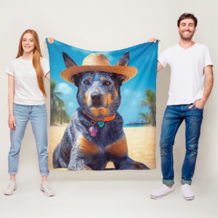 Couverture Polaire Bovins australiens sur la plage, cadeau d'été pour