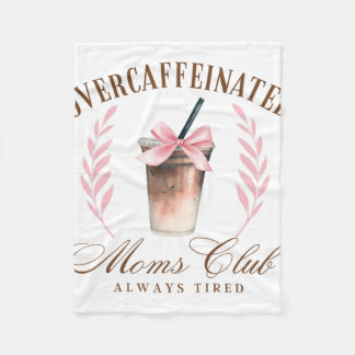 Couverture Polaire Bow Overcaffeineineined Moms Club Fête des mères
