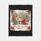 Couverture Polaire Bow Santa Christmas Nativity Scene Every Knee Shal (Devant)