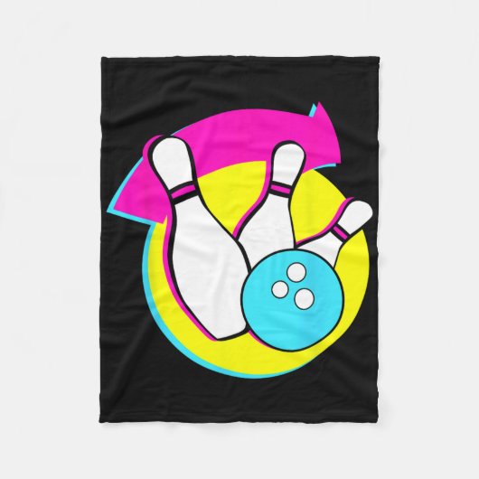 Couverture Polaire Bowling Party Funny Retro Bowling Joueurs Bowler (Devant)