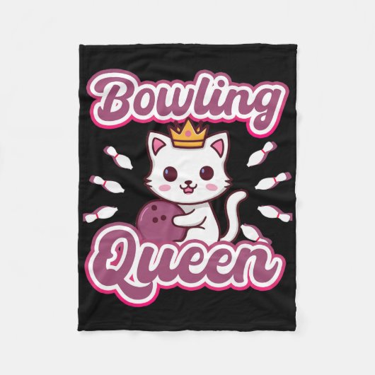 Couverture Polaire Bowling Queen' mignonne femme fille Kawaii Anime C (Devant)