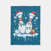 Couverture Polaire Bowling Santa Hat Funny Christmas Long Sleeve  (Devant)