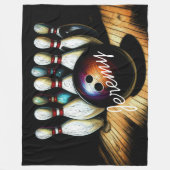 Couverture Polaire Bowling Strike Nom personnalisé Fun (Devant)